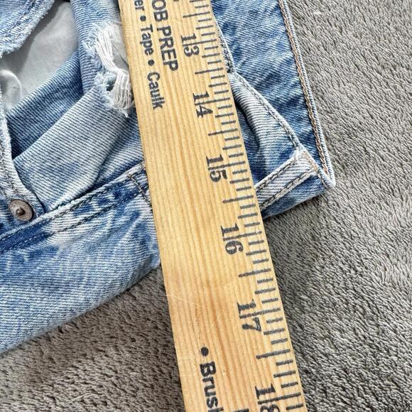 American Eagle Jeans Womens 8 Blue Super High Rise Baggy Wide Leg Ripped Denim - Picture 8 of 9